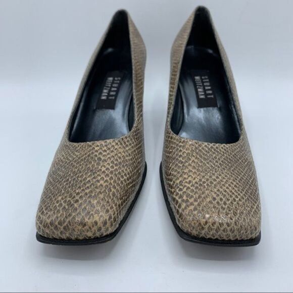 Stuart Weitzman Taupe Natural Diamondback Snakeskin Pumps 8 AAA - Picture 3 of 13